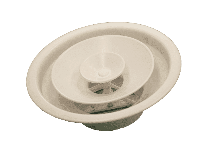 Diffuseur circulaire reglable avec registre