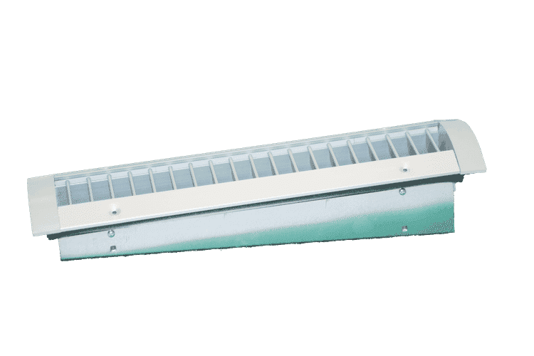 Grille 106 simple déflexion + registre pour gaine circulaire